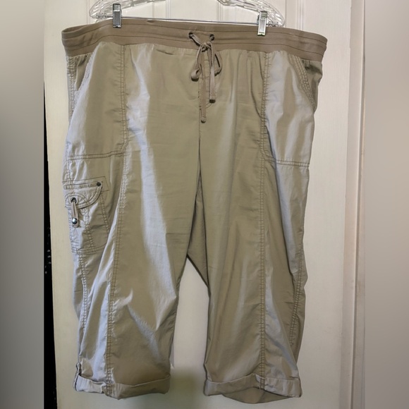 Avenue Tan Cargo Capris - Picture 1 of 4